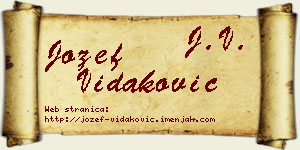 Jožef Vidaković vizit kartica